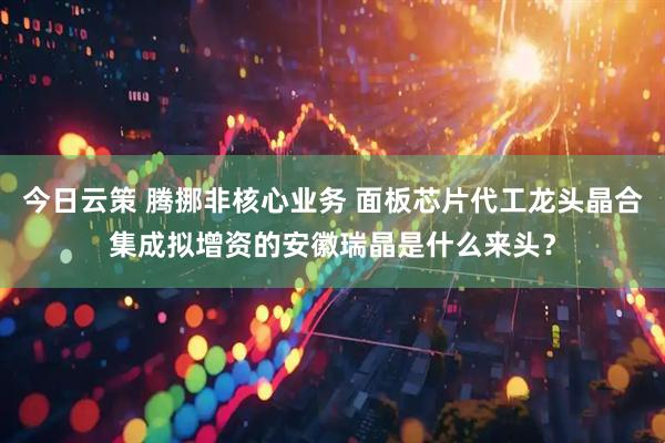 今日云策 腾挪非核心业务 面板芯片代工龙头晶合集成拟增资的安徽瑞晶是什么来头？