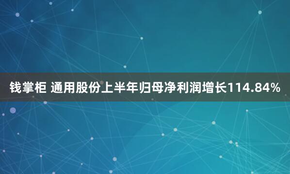 钱掌柜 通用股份上半年归母净利润增长114.84%